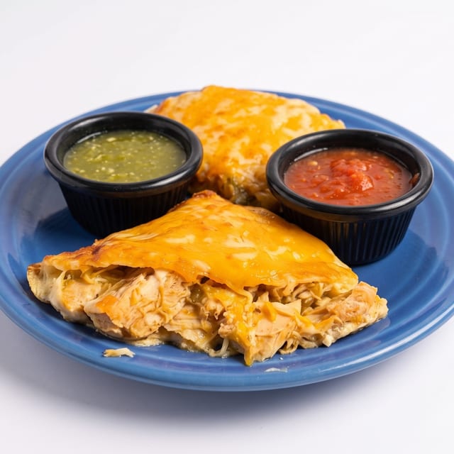 Green Chile Chicken Quesadilla.